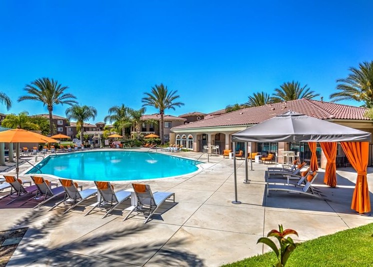 Pool With Lounging  at The Villas at Towngate, Moreno Valley, 92553